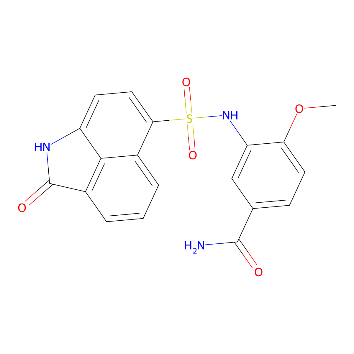 4-Methoxy-3-{[(2-oxo-1,2-dihydrobenzo[cd]indol-6-yl)sulfonyl]amino}benzamide molecular structure, CAS 824419-20-7