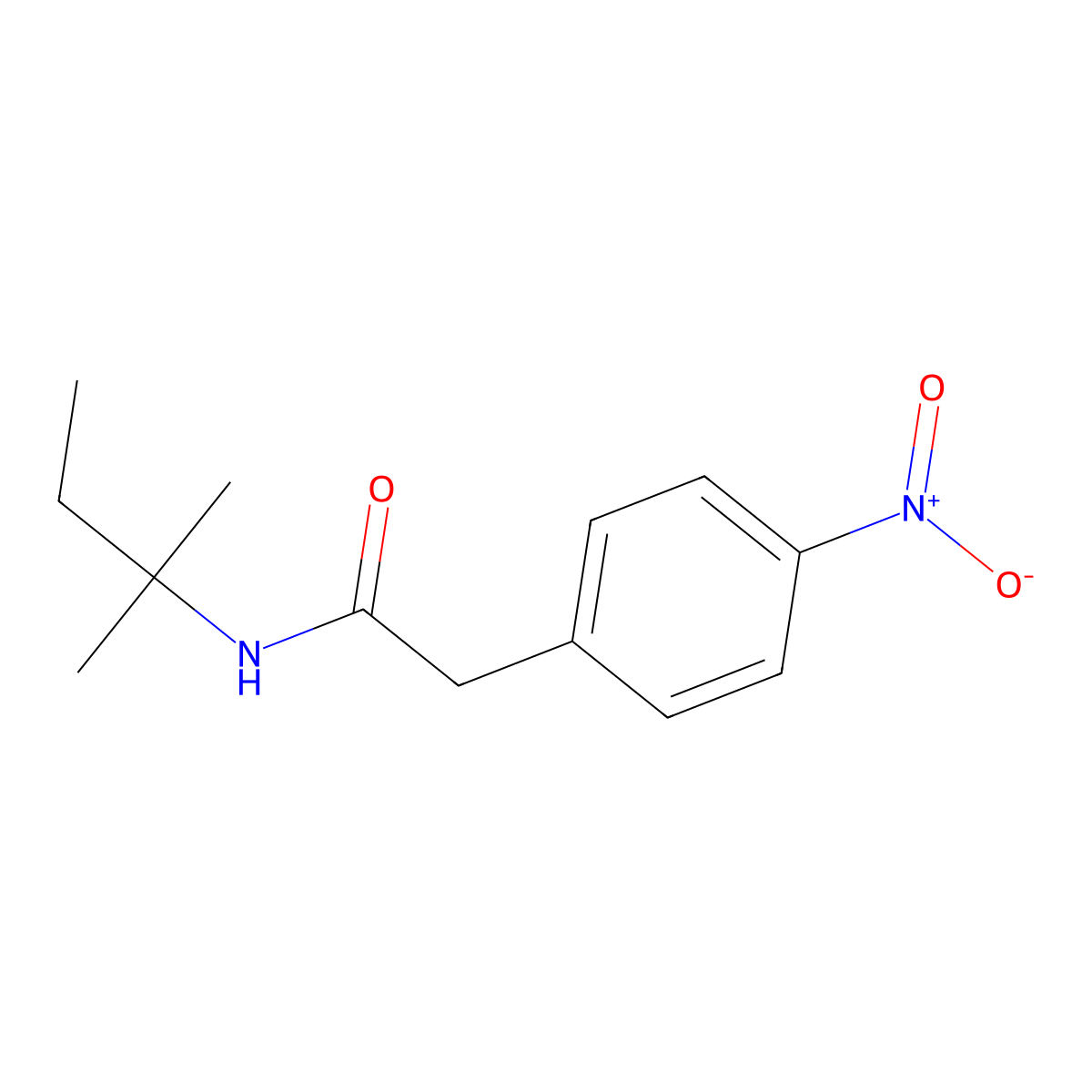 N-(2-methylbutan-2-yl)-2-(4-nitrophenyl)acetamide molecular structure, CAS 824419-49-0