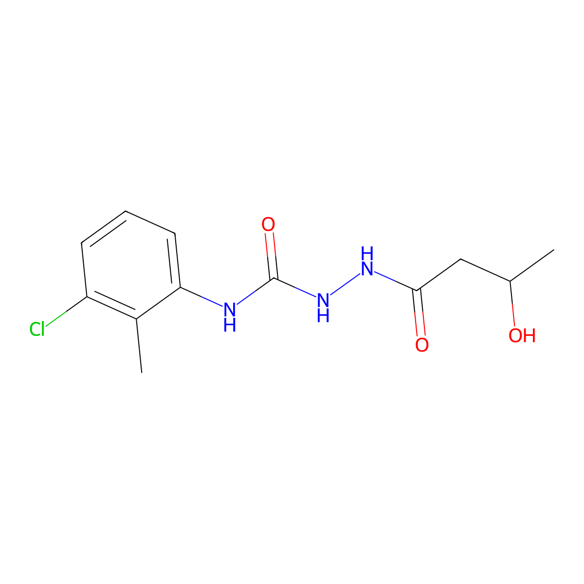1-(3-Chloro-2-methylphenyl)-3-(3-hydroxybutanoylamino)urea molecular structure, CAS 824419-90-1