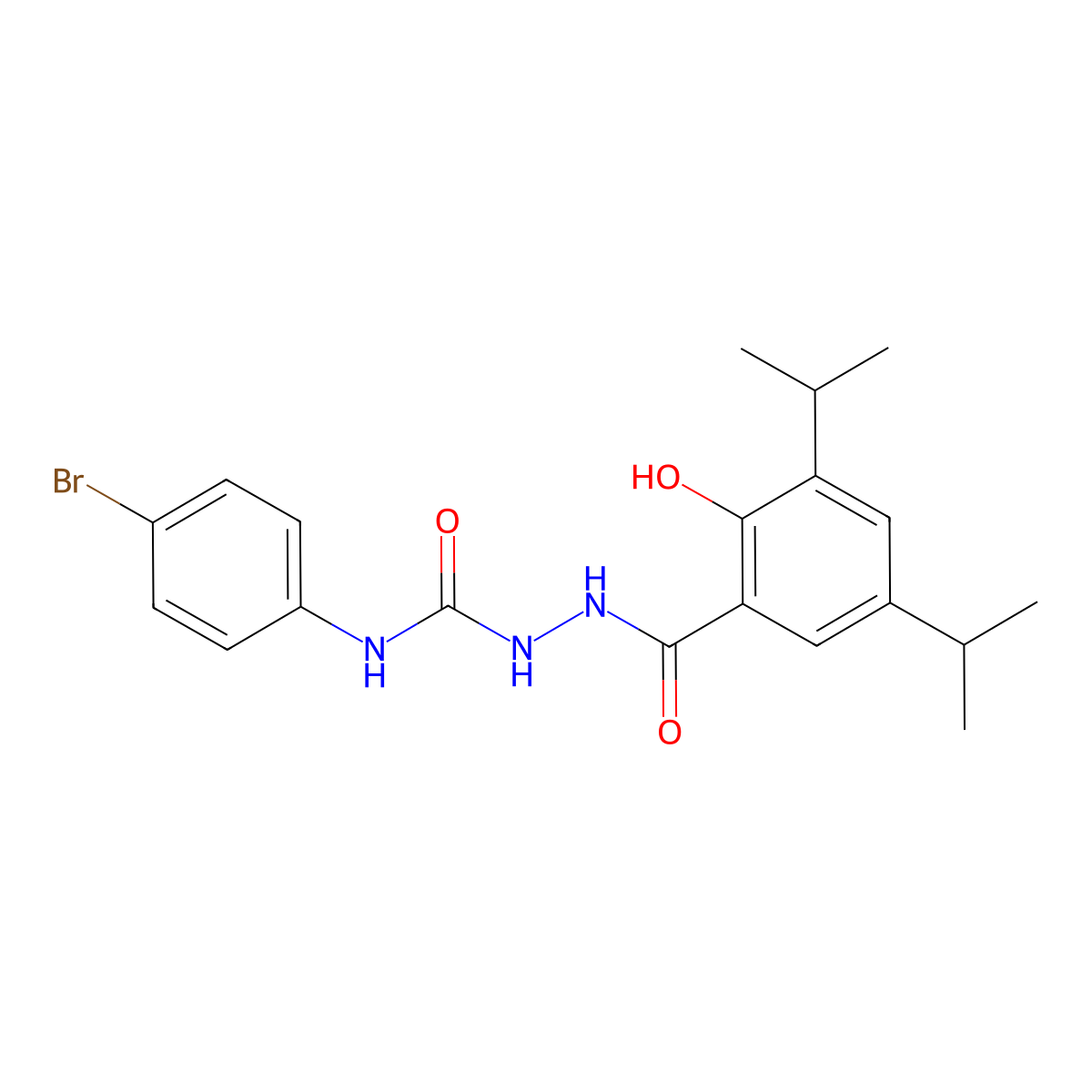 1-(4-Bromophenyl)-3-[[2-hydroxy-3,5-di(propan-2-yl)benzoyl]amino]urea molecular structure, CAS 824420-14-6