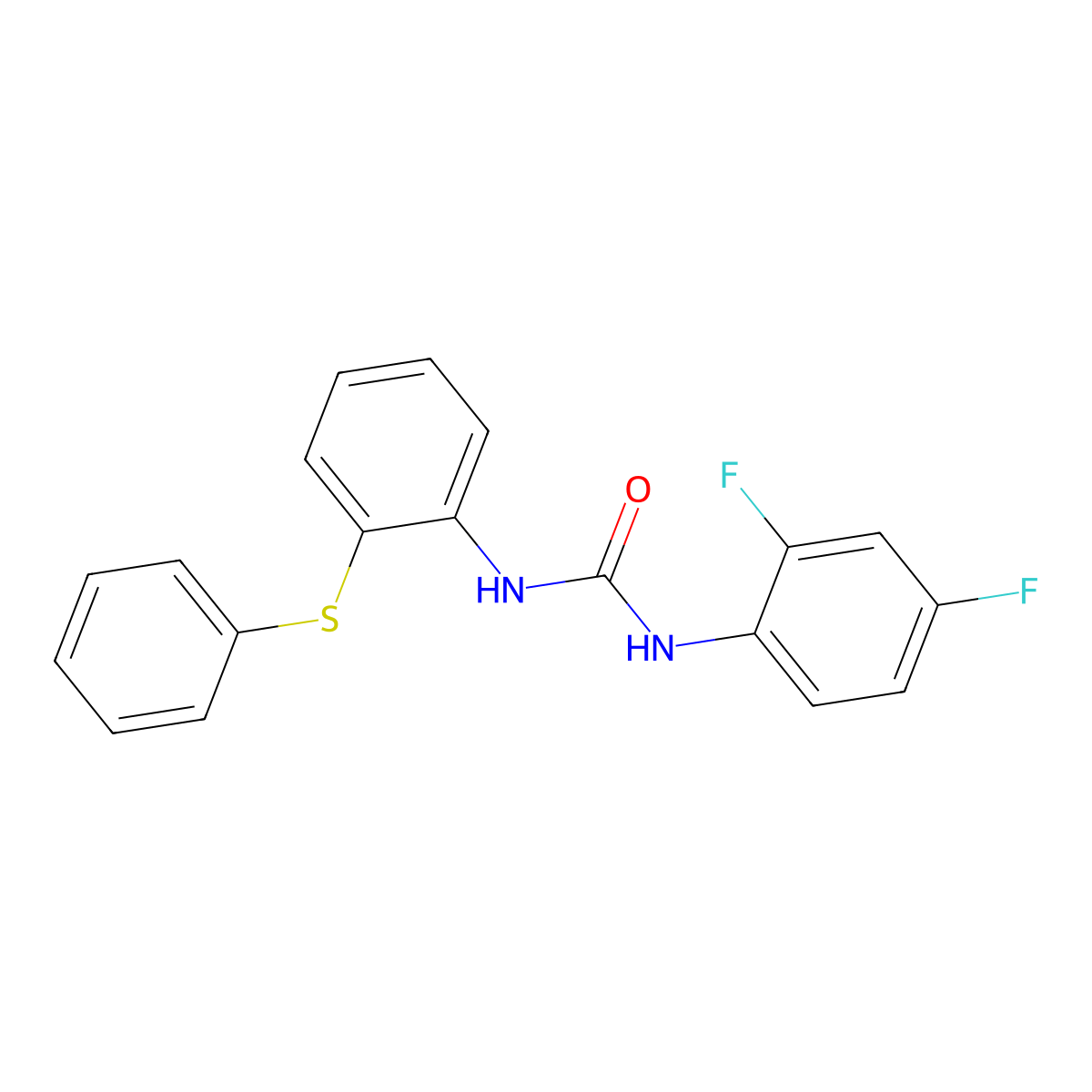 1-(2,4-Difluorophenyl)-3-(2-phenylsulfanylphenyl)urea molecular structure, CAS 824420-29-3