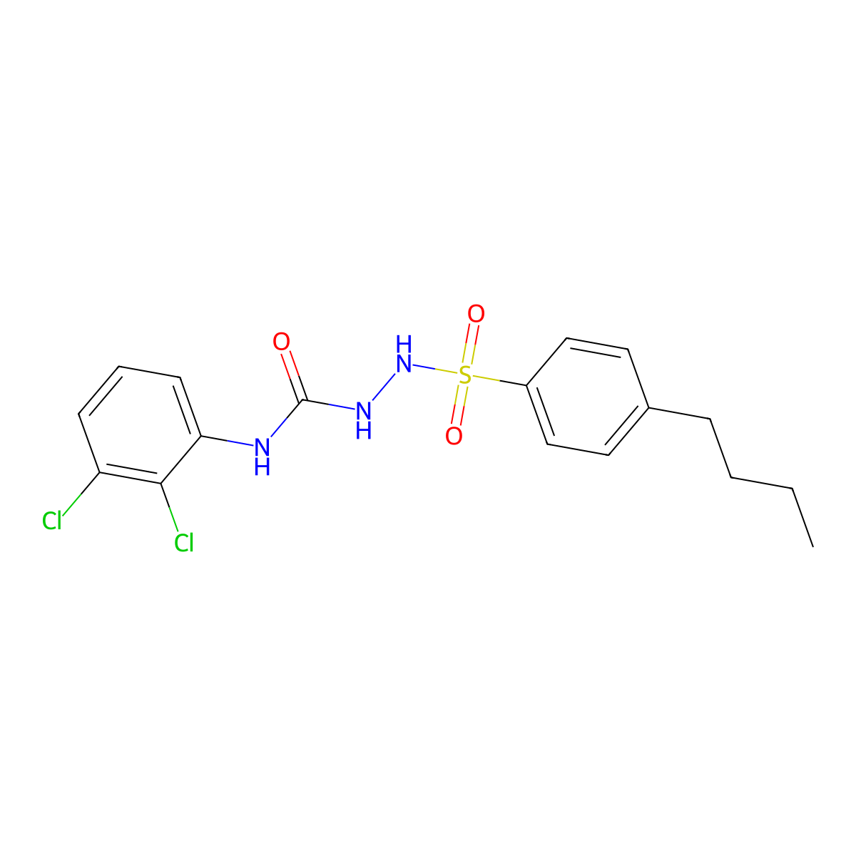 1-[(4-Butylphenyl)sulfonylamino]-3-(2,3-dichlorophenyl)urea molecular structure, CAS 824420-30-6