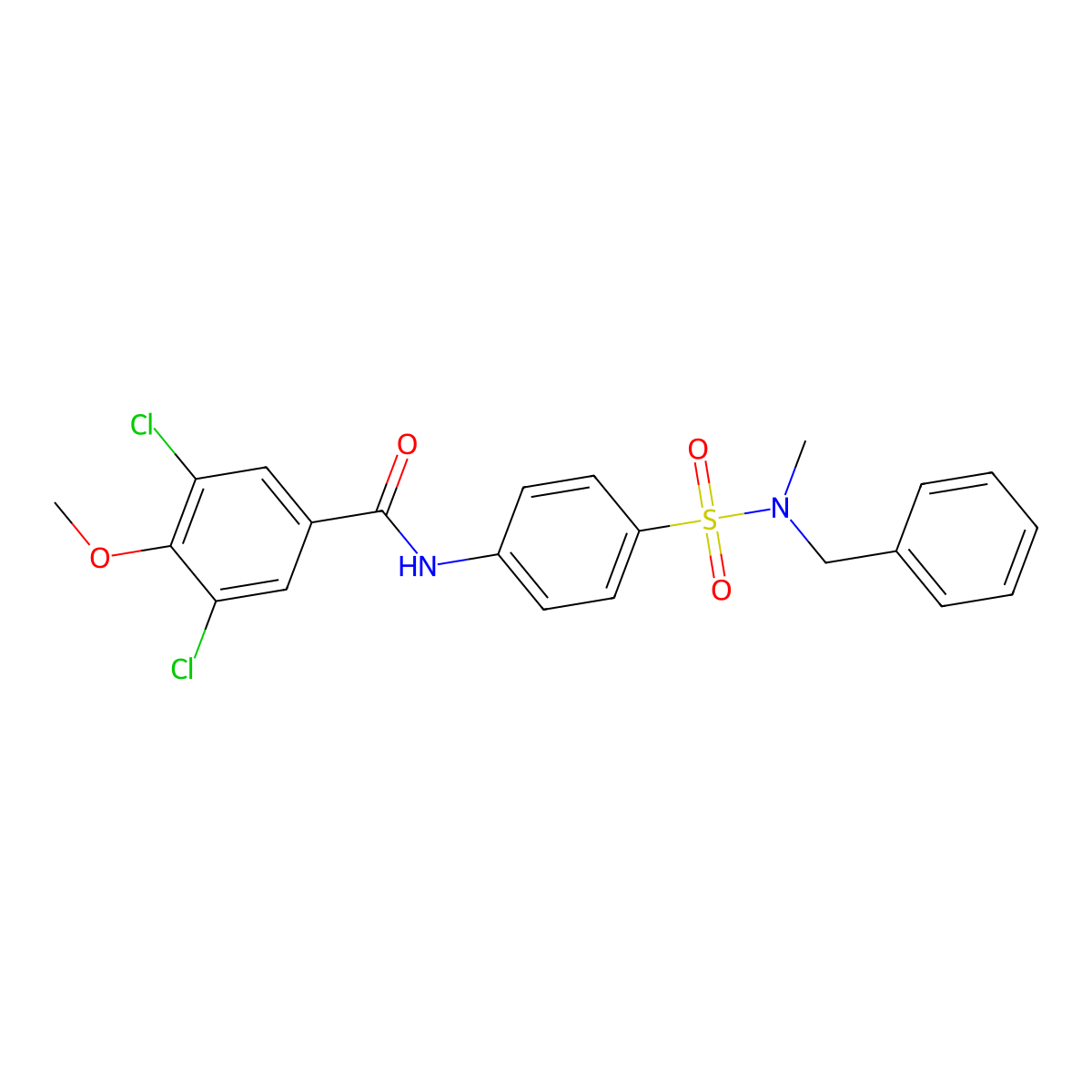 N-[4-[benzyl(methyl)sulfamoyl]phenyl]-3,5-dichloro-4-methoxybenzamide molecular structure, CAS 824420-36-2