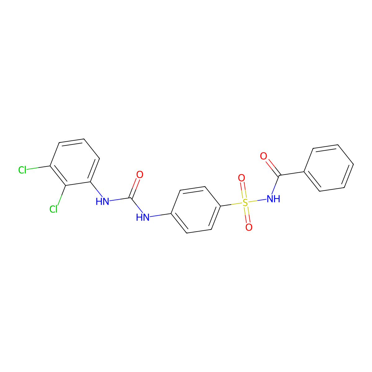 N-[4-[(2,3-dichlorophenyl)carbamoylamino]phenyl]sulfonylbenzamide molecular structure, CAS 824420-43-1