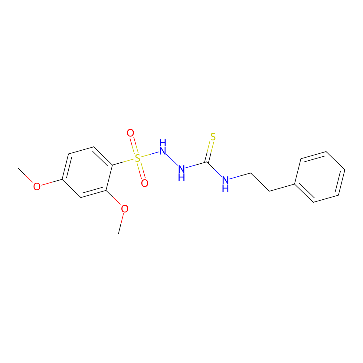 2-[(2,4-dimethoxyphenyl)sulfonyl]-N-(2-phenylethyl)hydrazinecarbothioamide molecular structure, CAS 824420-60-2