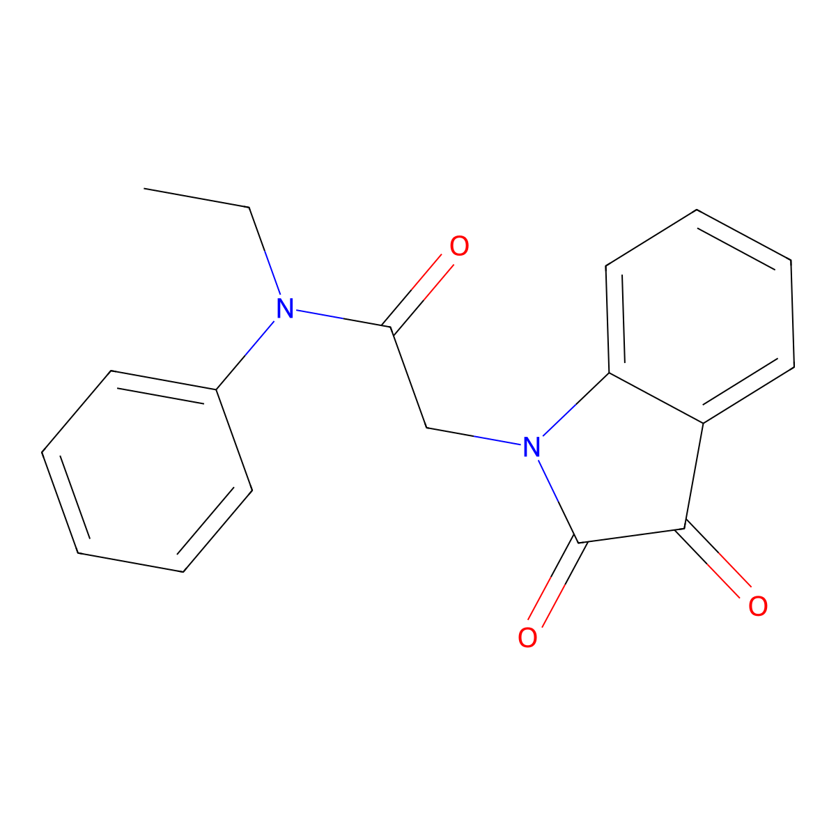 2-(2,3-dioxoindol-1-yl)-N-ethyl-N-phenylacetamide molecular structure, CAS 824420-64-6