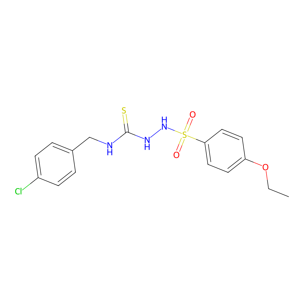 1-[(4-Chlorophenyl)methyl]-3-[(4-ethoxyphenyl)sulfonylamino]thiourea molecular structure, CAS 824420-95-3