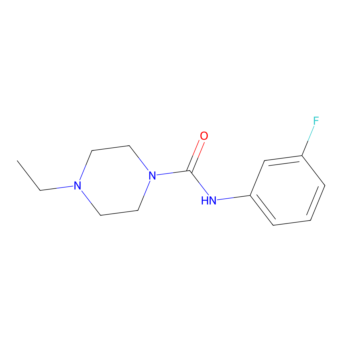 4-ethyl-N-(3-fluorophenyl)piperazine-1-carboxamide molecular structure, CAS 824421-01-4