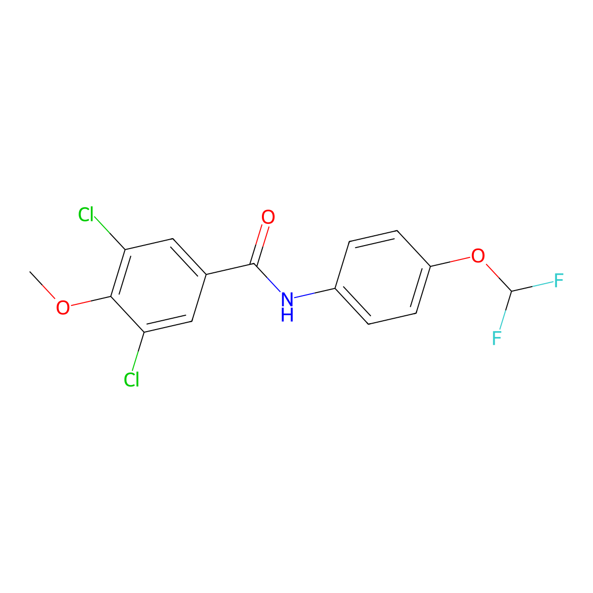3,5-dichloro-N-[4-(difluoromethoxy)phenyl]-4-methoxybenzamide molecular structure, CAS 824422-05-1