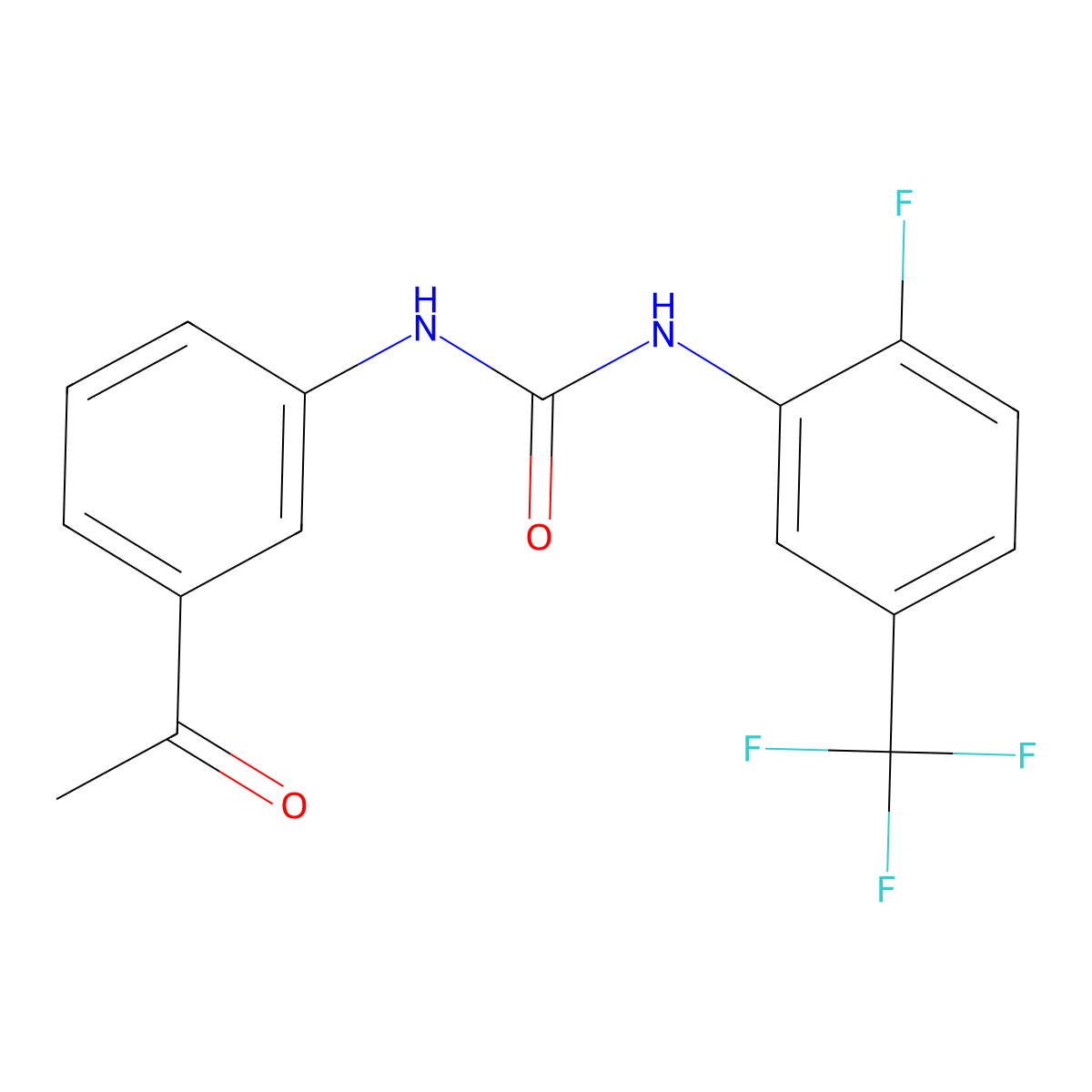 1-(3-Acetylphenyl)-3-[2-fluoro-5-(trifluoromethyl)phenyl]urea molecular structure, CAS 824422-10-8
