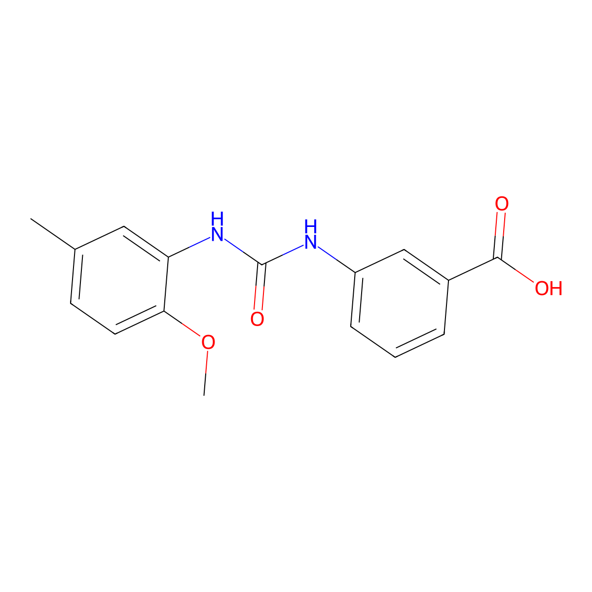 3-{[(2-Methoxy-5-methylphenyl)carbamoyl]amino}benzoic acid molecular structure, CAS 824422-18-6