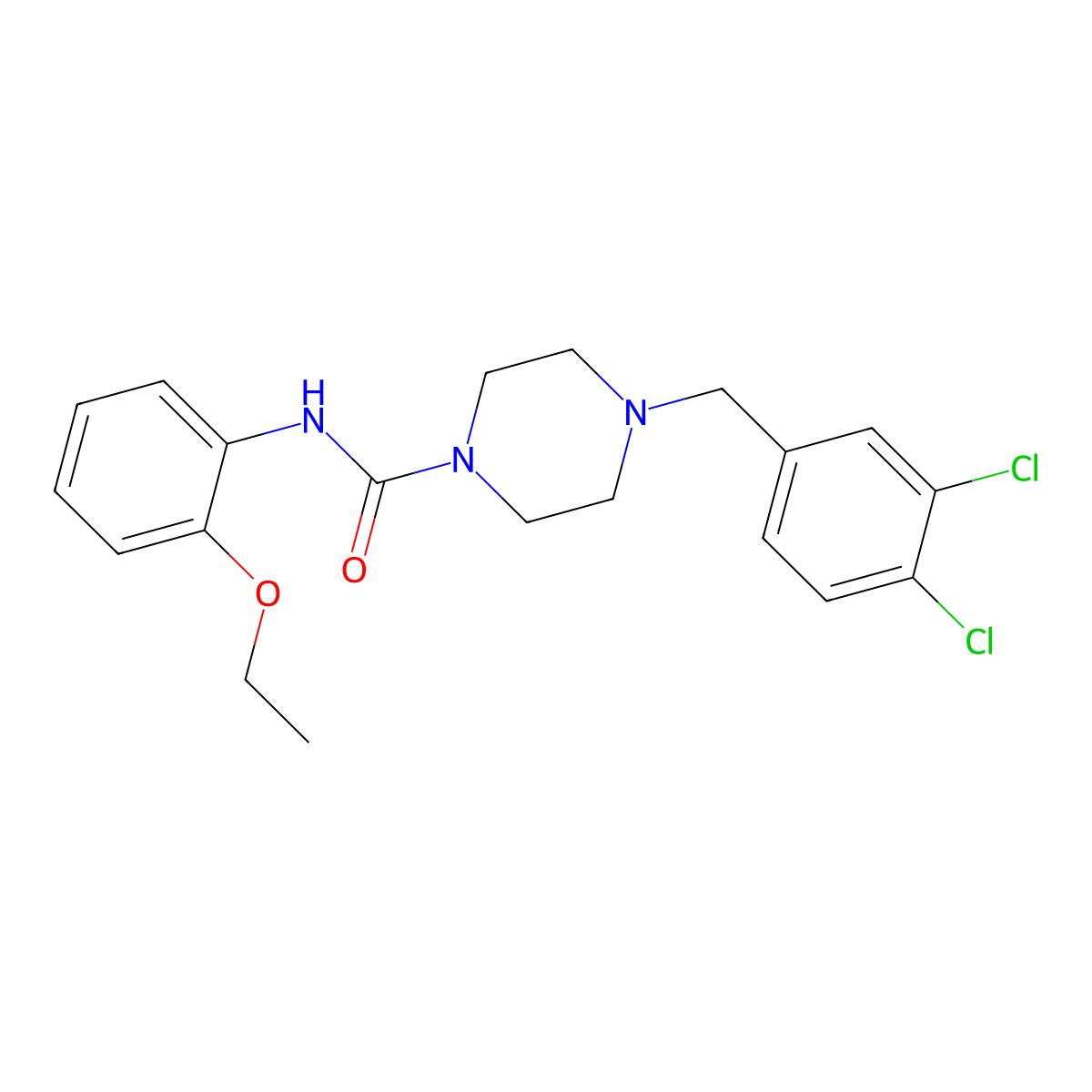 4-[(3,4-dichlorophenyl)methyl]-N-(2-ethoxyphenyl)piperazine-1-carboxamide molecular structure, CAS 824422-21-1