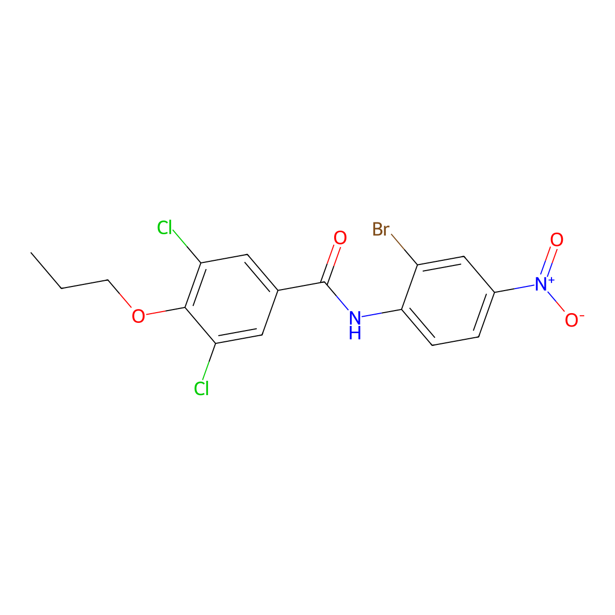 N-(2-bromo-4-nitrophenyl)-3,5-dichloro-4-propoxybenzamide molecular structure, CAS 824422-31-3