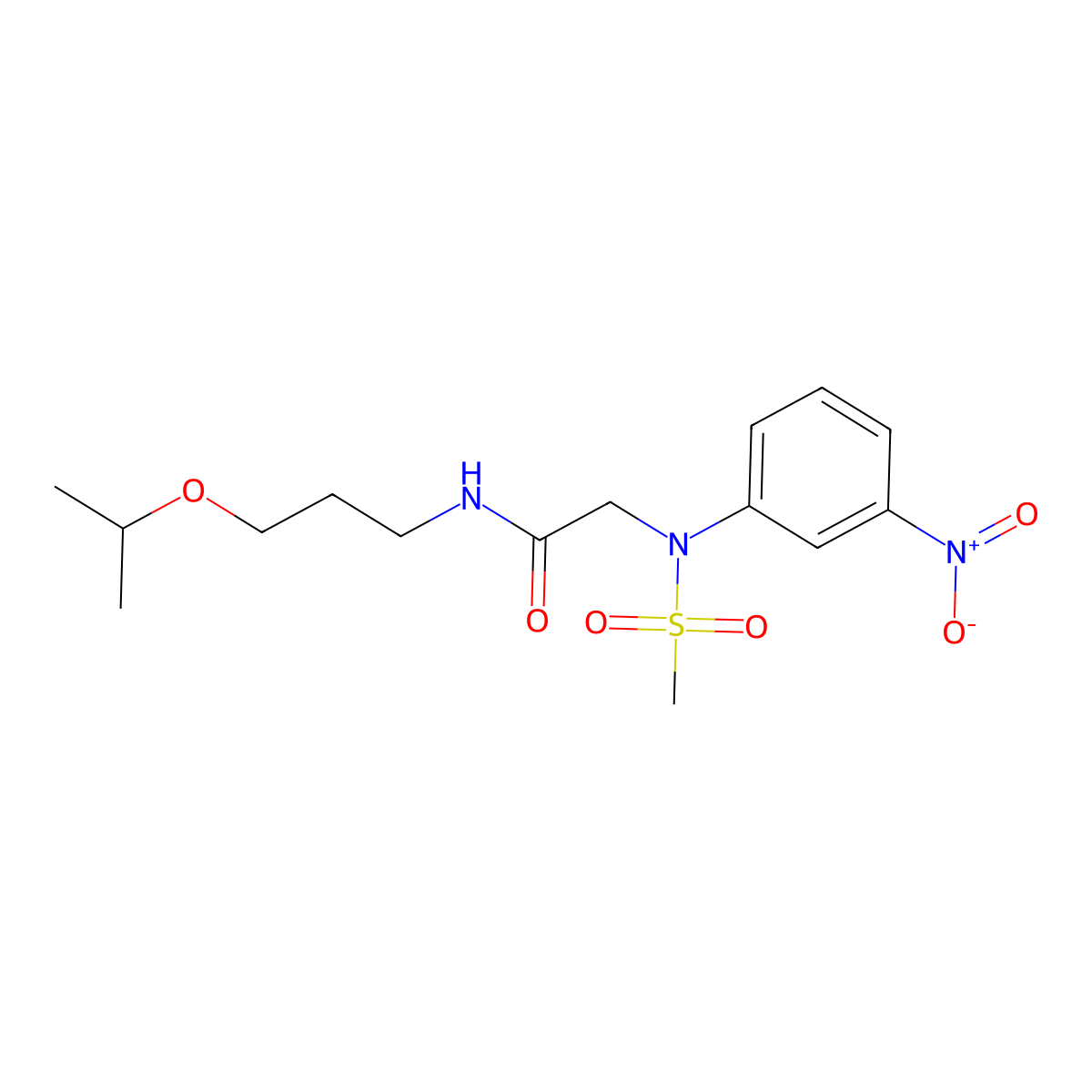 2-(N-methylsulfonyl-3-nitroanilino)-N-(3-propan-2-yloxypropyl)acetamide molecular structure, CAS 824422-52-8