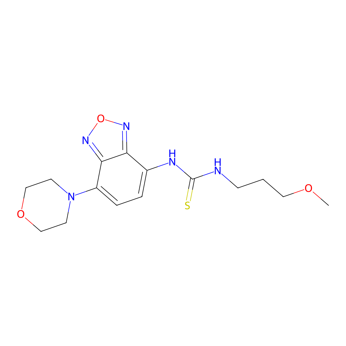 1-(3-Methoxypropyl)-3-(4-morpholin-4-yl-2,1,3-benzoxadiazol-7-yl)thiourea molecular structure, CAS 824422-60-8