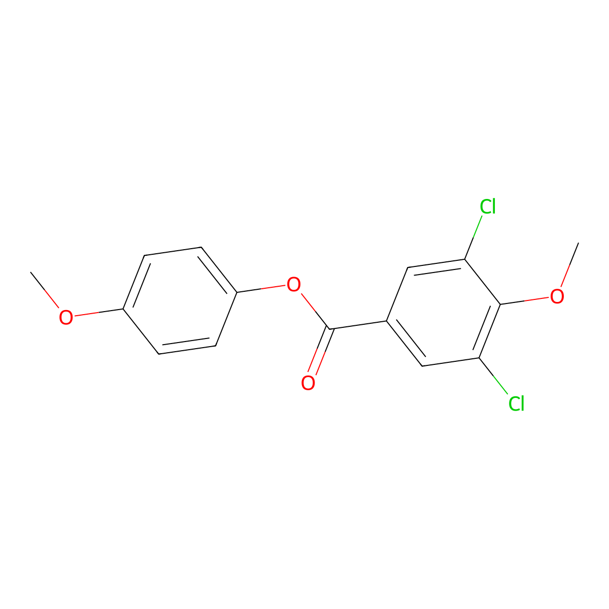 4-Methoxyphenyl 3,5-dichloro-4-methoxybenzoate molecular structure, CAS 824422-74-4