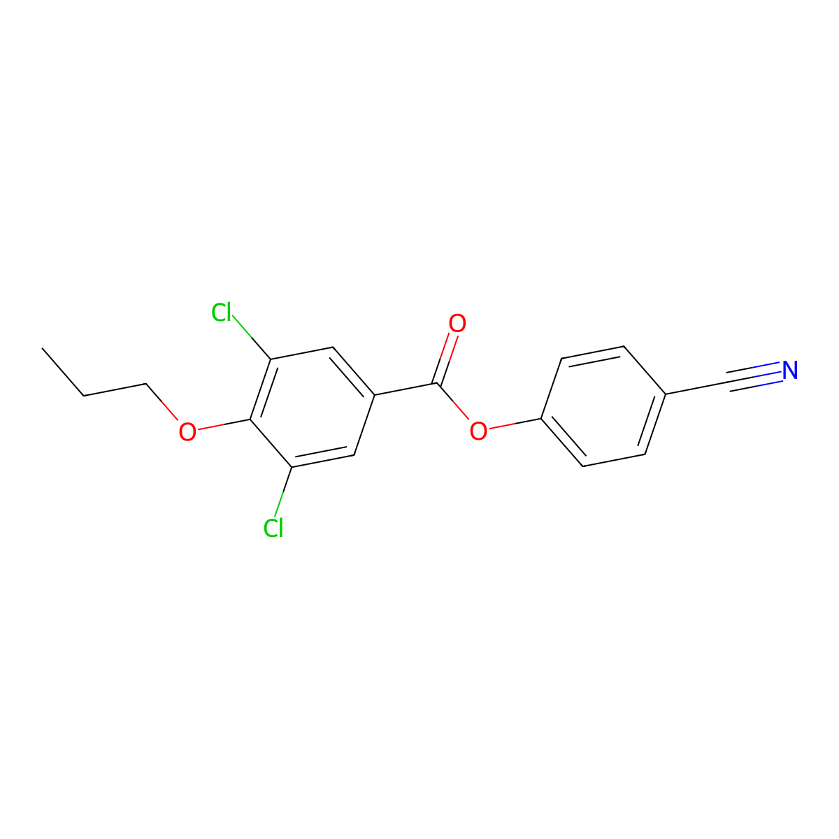 4-Cyanophenyl 3,5-dichloro-4-propoxybenzoate molecular structure, CAS 824423-06-5