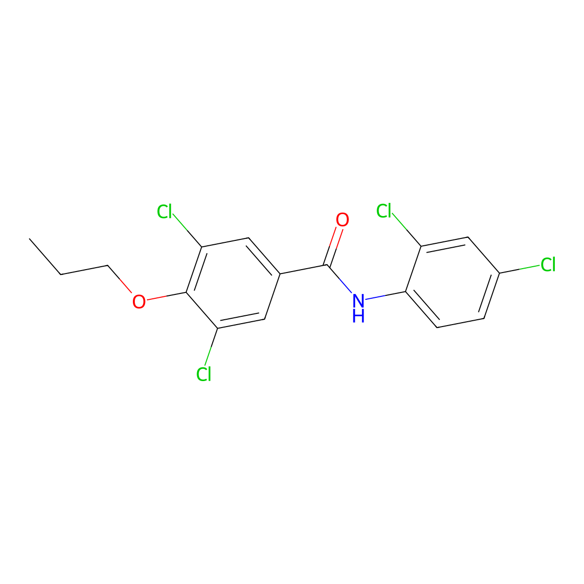 3,5-dichloro-N-(2,4-dichlorophenyl)-4-propoxybenzamide molecular structure, CAS 824423-28-1
