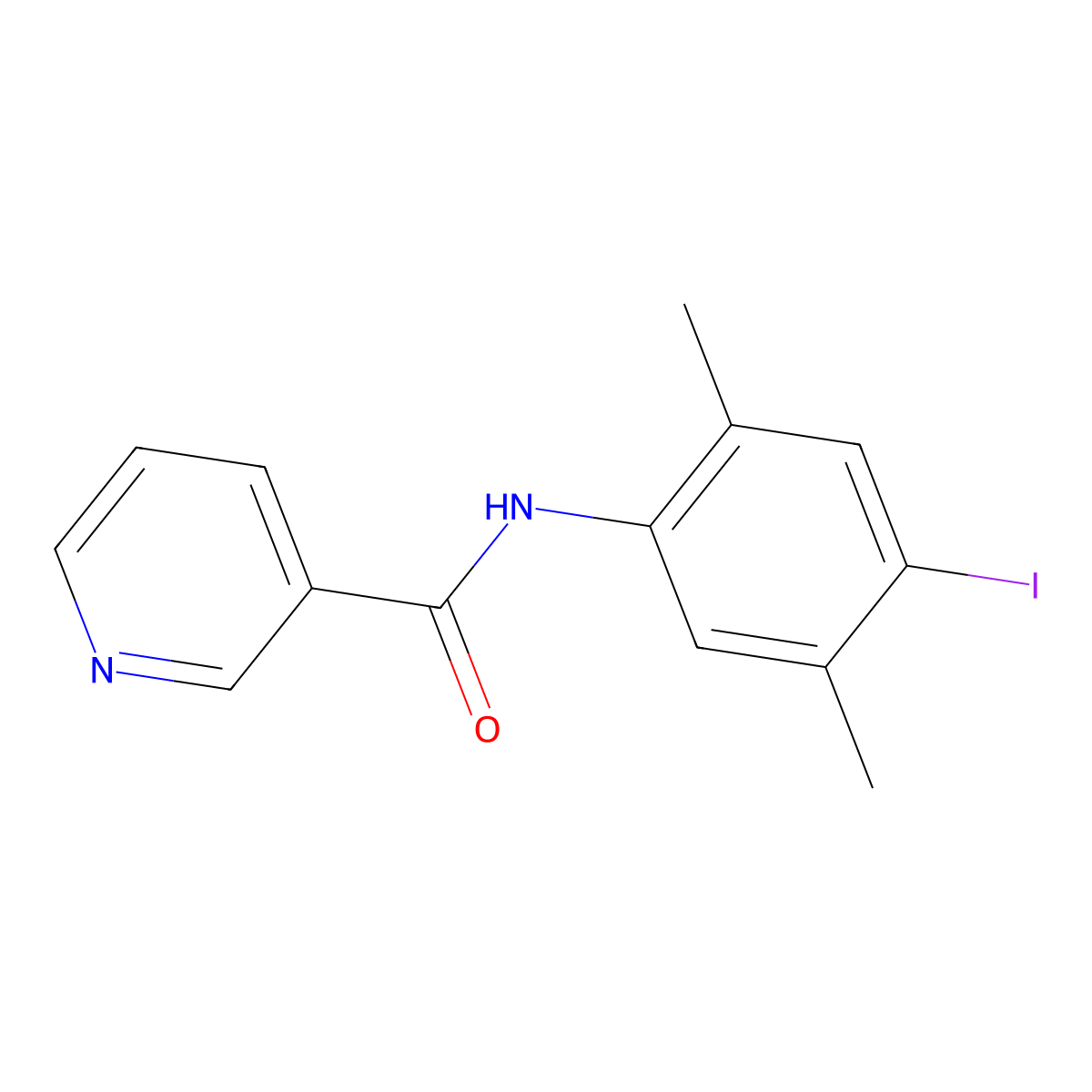 N-(4-iodo-2,5-dimethylphenyl)pyridine-3-carboxamide molecular structure, CAS 824423-30-5