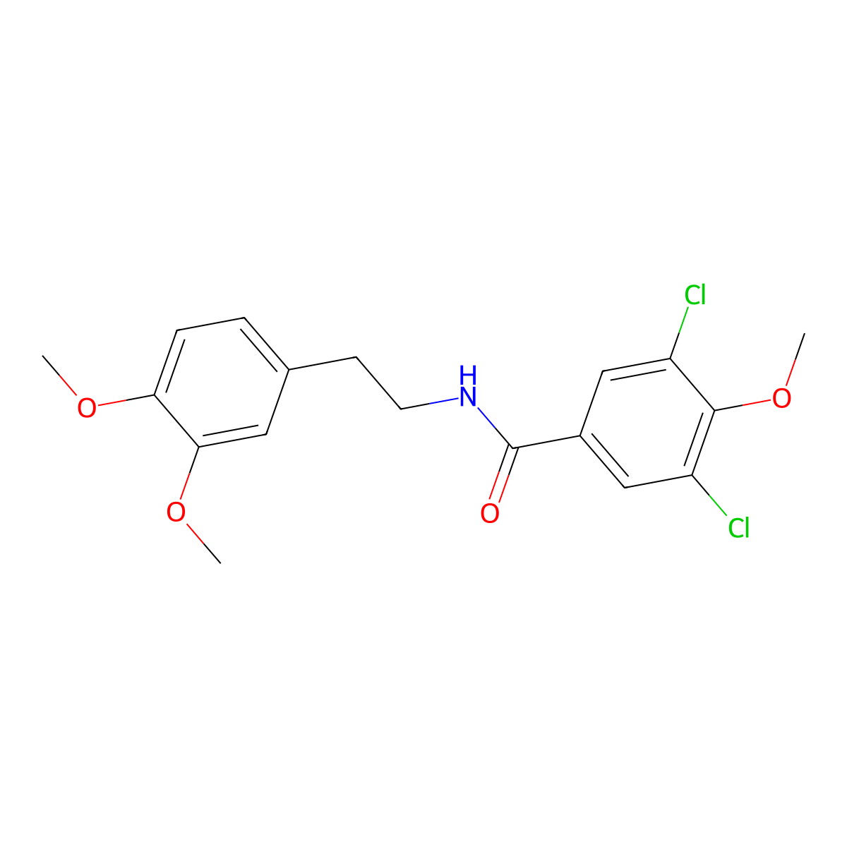 3,5-dichloro-N-[2-(3,4-dimethoxyphenyl)ethyl]-4-methoxybenzamide molecular structure, CAS 824423-53-2