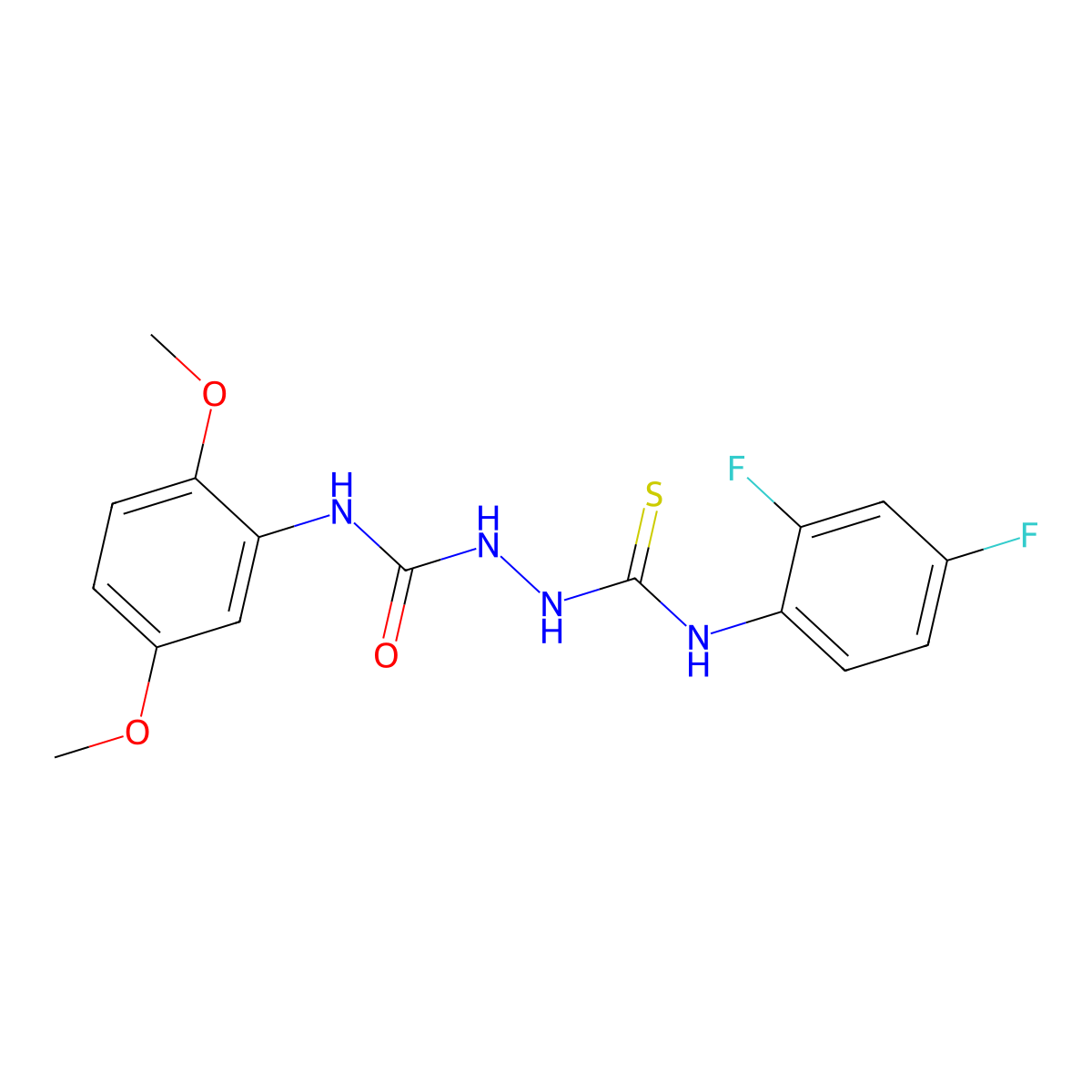 1-[(2,4-Difluorophenyl)carbamothioylamino]-3-(2,5-dimethoxyphenyl)urea molecular structure, CAS 824423-57-6