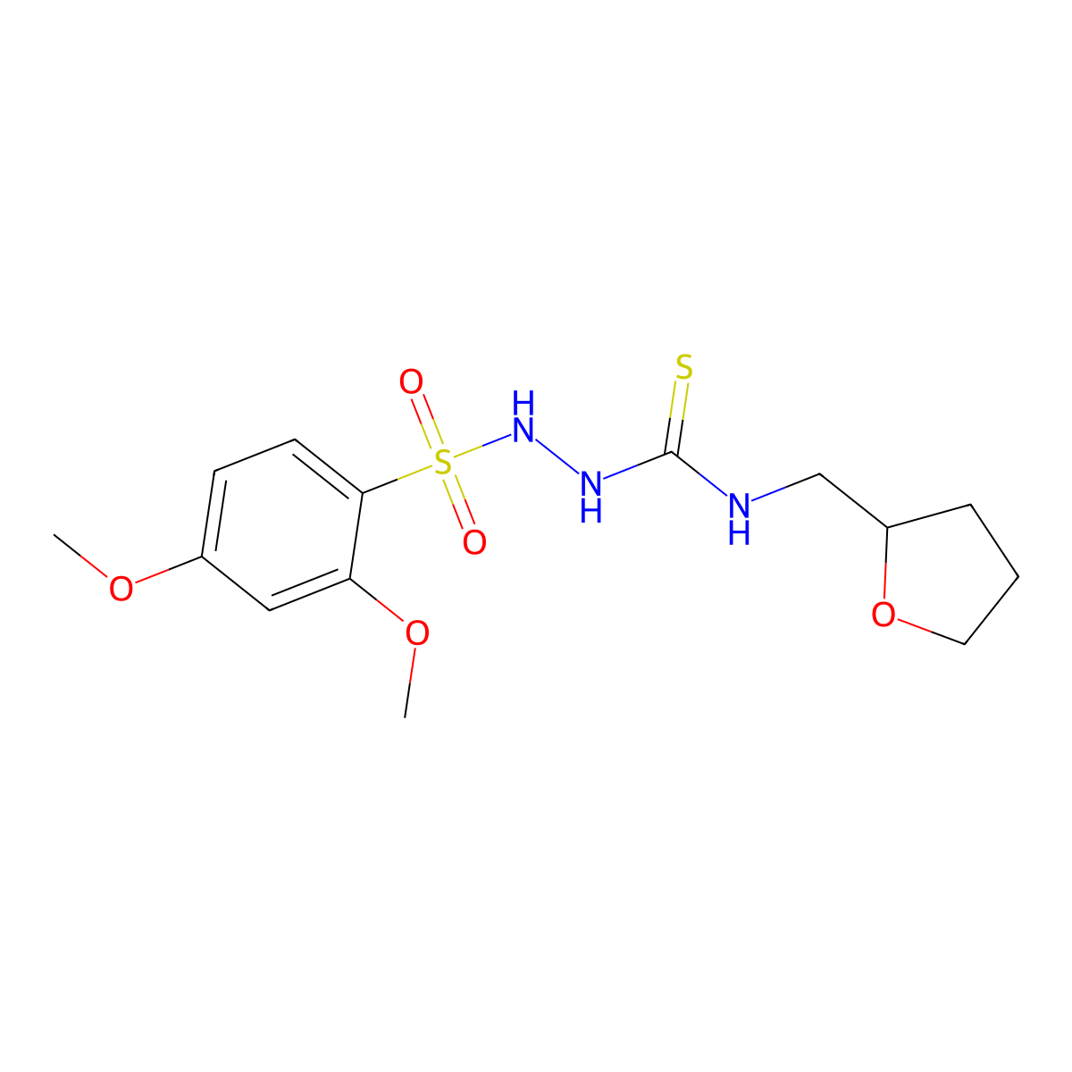 1-[(2,4-Dimethoxyphenyl)sulfonylamino]-3-(oxolan-2-ylmethyl)thiourea molecular structure, CAS 824423-65-6