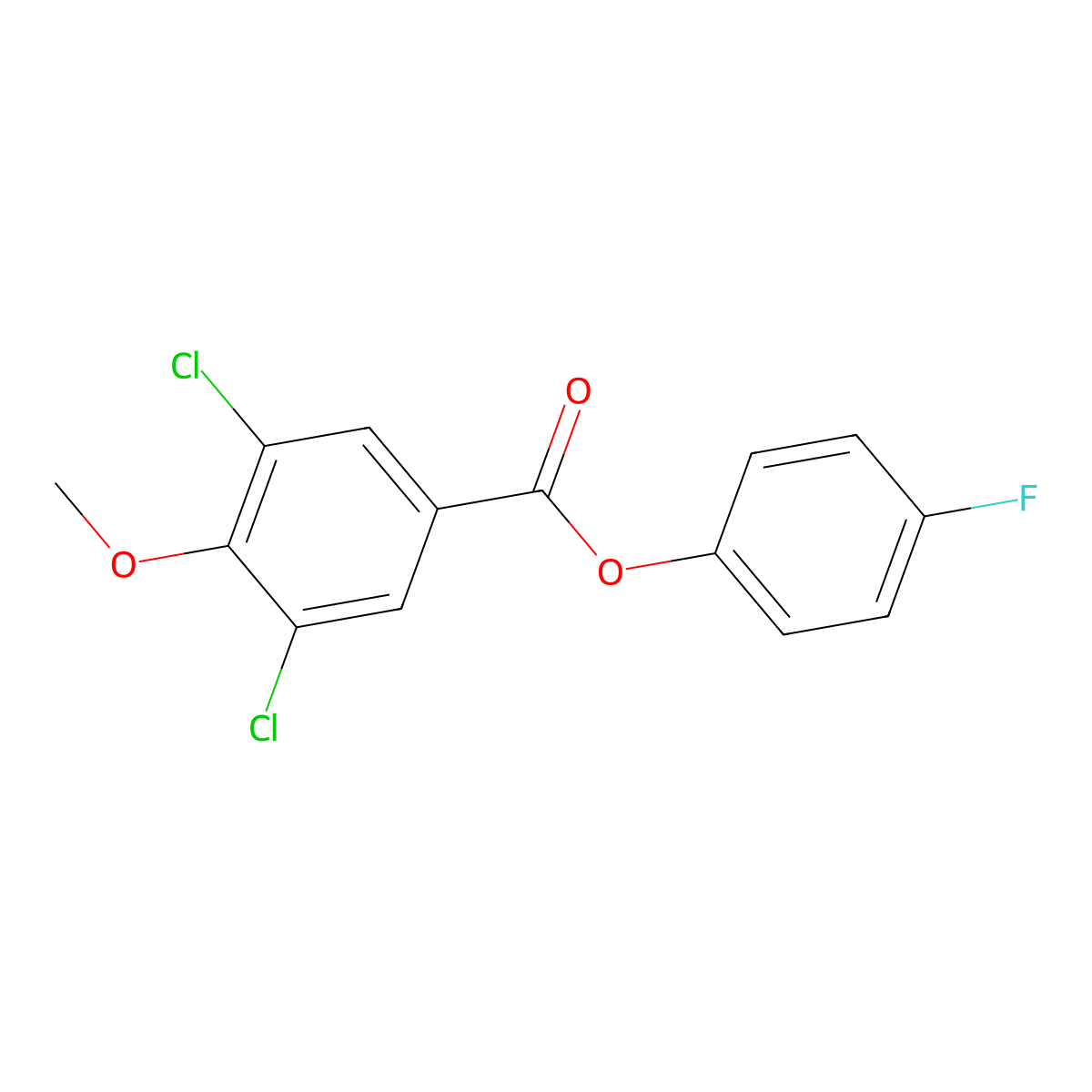 4-Fluorophenyl 3,5-dichloro-4-methoxybenzoate molecular structure, CAS 824423-70-3