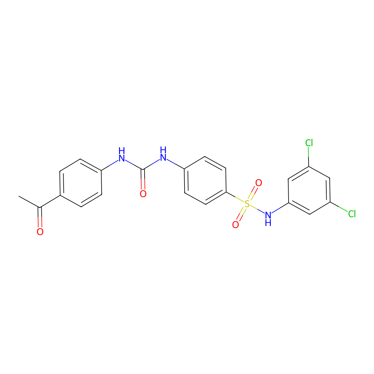 1-(4-Acetylphenyl)-3-[4-[(3,5-dichlorophenyl)sulfamoyl]phenyl]urea molecular structure, CAS 824423-93-0