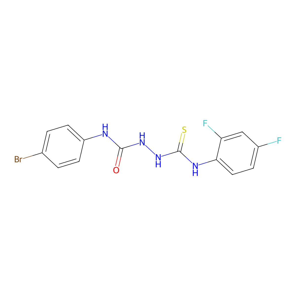 1-(4-Bromophenyl)-3-[(2,4-difluorophenyl)carbamothioylamino]urea molecular structure, CAS 824424-05-7