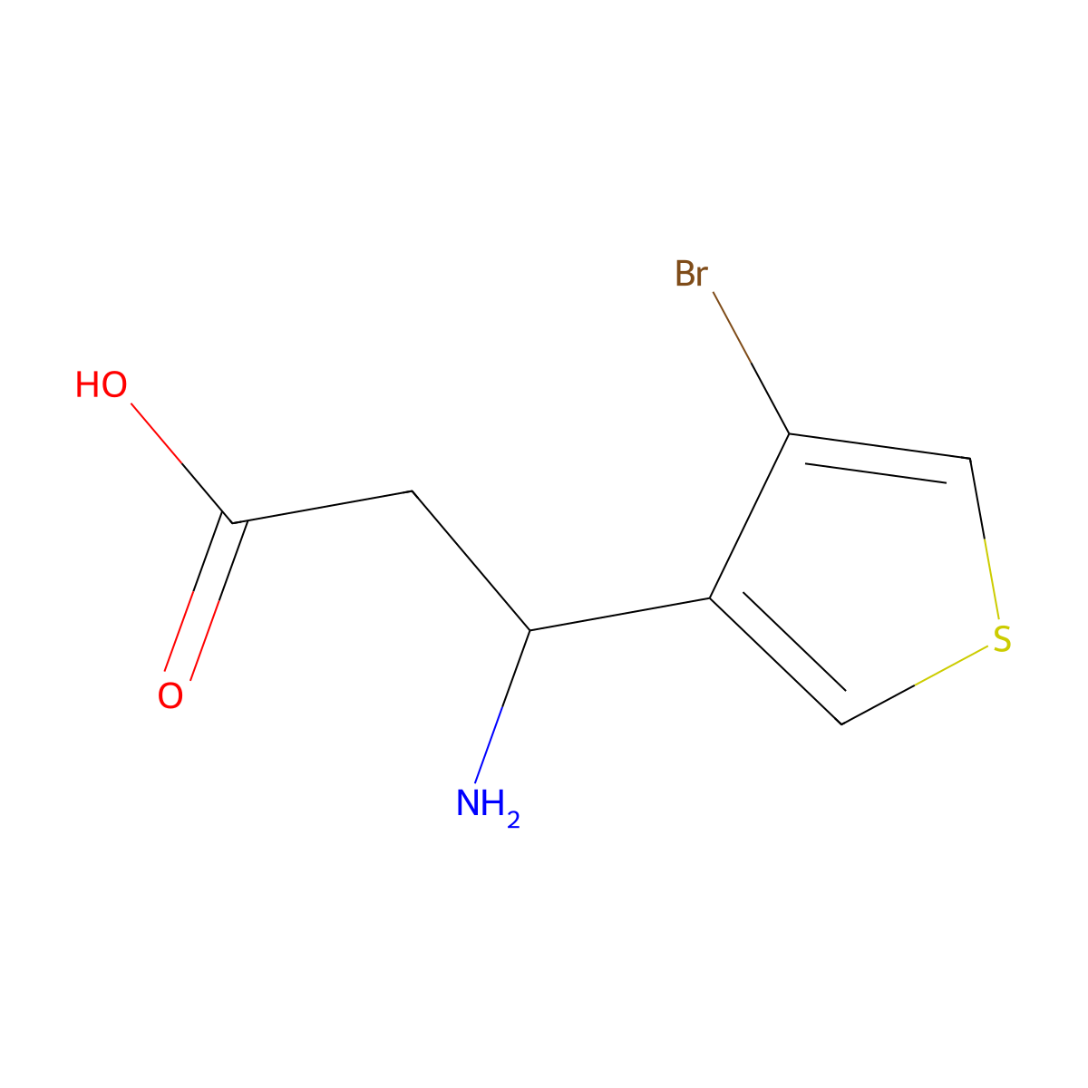 3-Amino-3-(4-bromothiophen-3-yl)propanoic acid molecular structure, CAS 824424-60-4