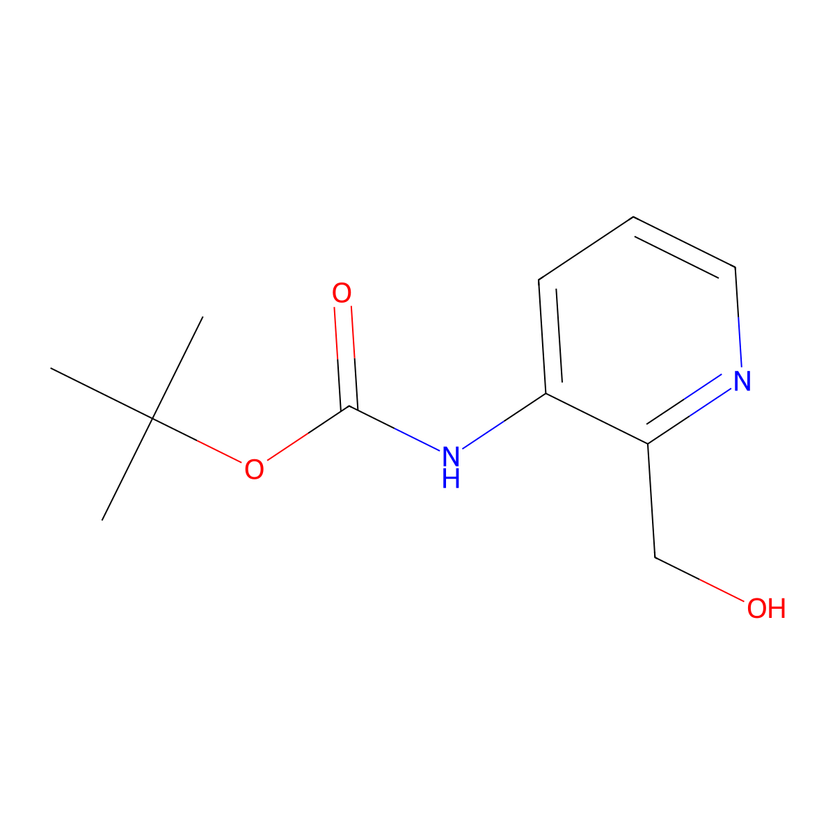 tert-Butyl (2-(hydroxymethyl)pyridin-3-yl)carbamate molecular structure, CAS 824429-51-8