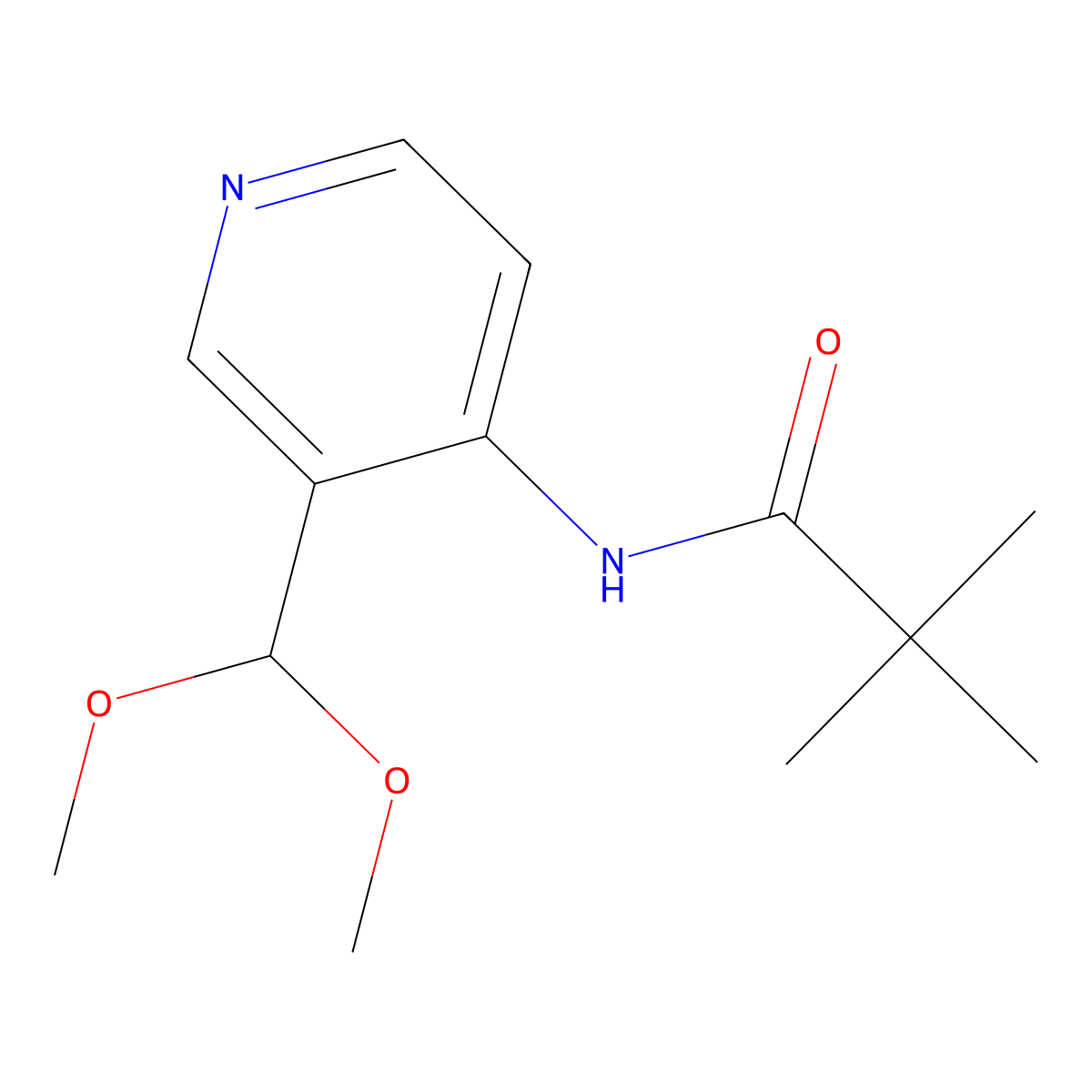 N-(3-Dimethoxymethyl-pyridin-4-yl)-2,2-dimethyl-propionamide molecular structure, CAS 824429-52-9