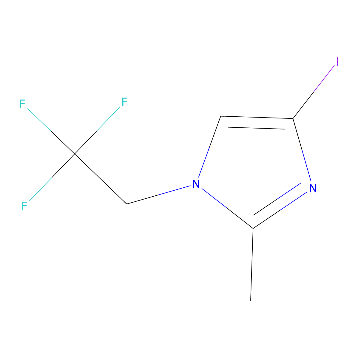 4-Iodo-2-methyl-1-(2,2,2-trifluoroethyl)-1H-imidazole molecular structure, CAS 824431-97-2