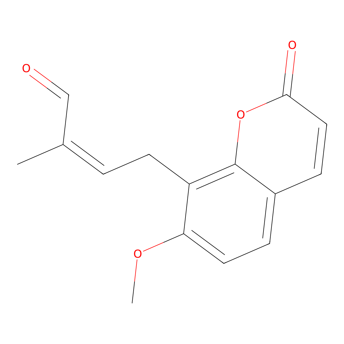 4-(7-Methoxy-2-oxo-2H-1-benzopyran-8-yl)-2-methylbut-2-enal molecular structure, CAS 82448-54-2