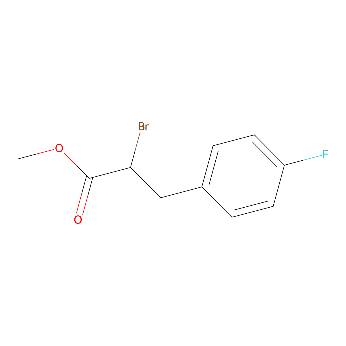 Methyl 2-bromo-3-(4-fluorophenyl)propanoate molecular structure, CAS 82455-06-9