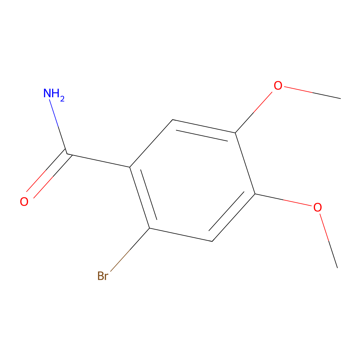 2-Bromo-4,5-dimethoxybenzamide molecular structure, CAS 82463-75-0