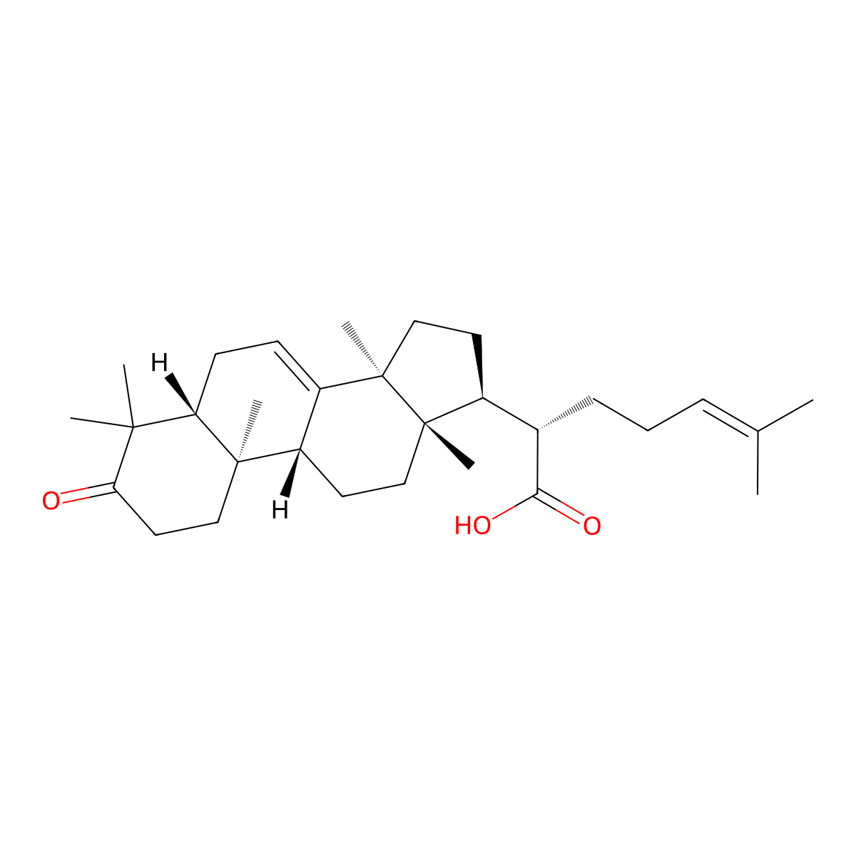 3-Oxotirucalla-7,24-Dien-21-Oic Acid molecular structure, CAS 82464-35-5