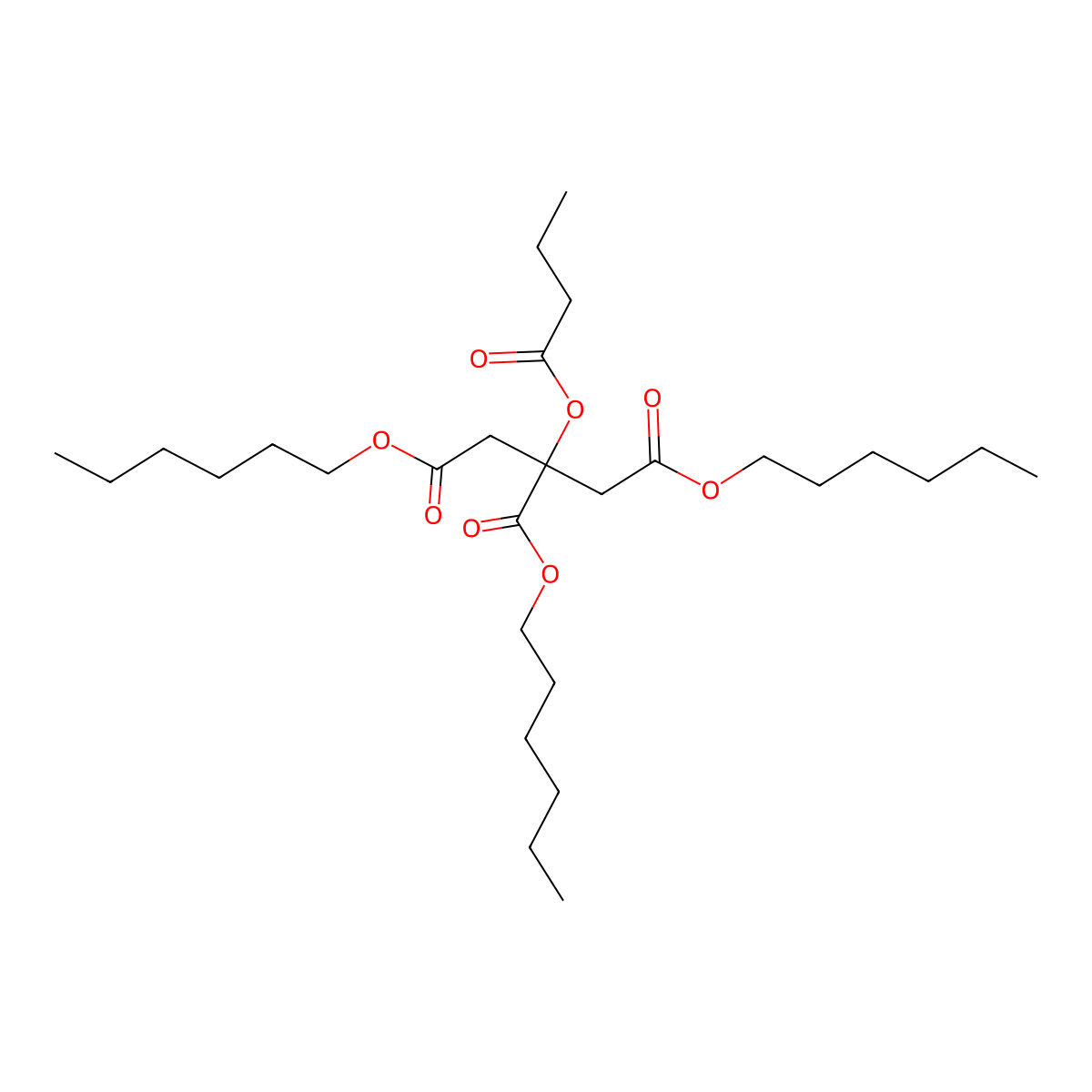Butyryl trihexyl citrate molecular structure, CAS 82469-79-2