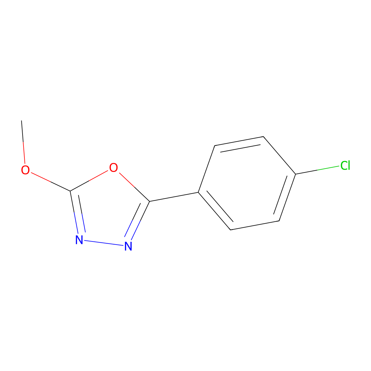 2-(4-Chlorophenyl)-5-methoxy-1,3,4-oxadiazole molecular structure, CAS 82476-12-8
