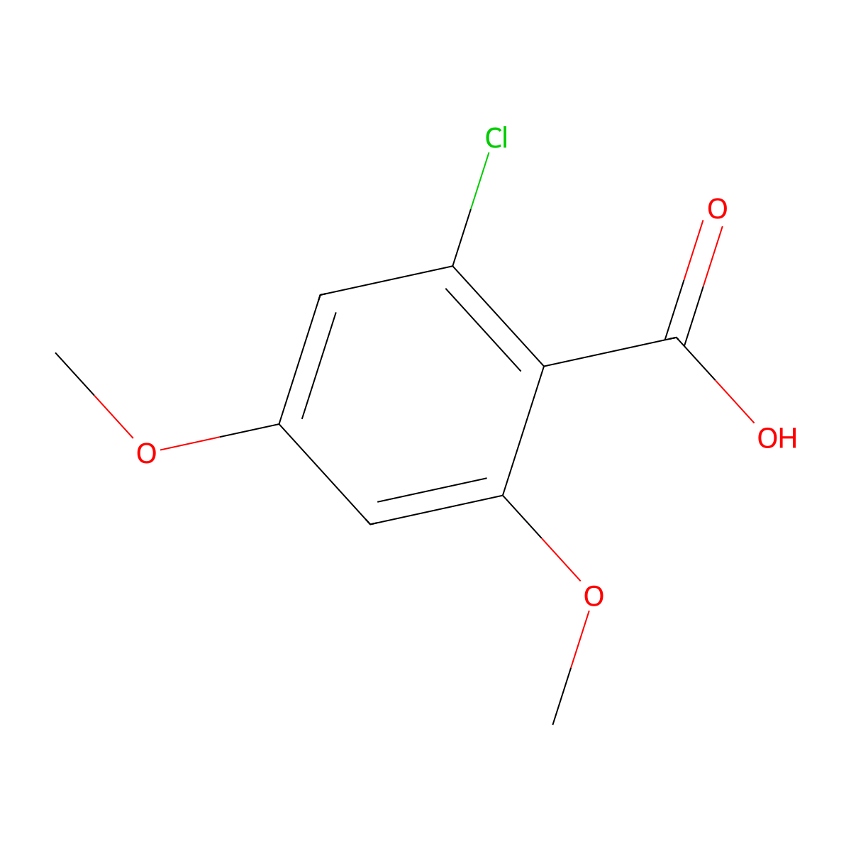 2-Chloro-4,6-dimethoxybenzoic acid molecular structure, CAS 82477-60-9