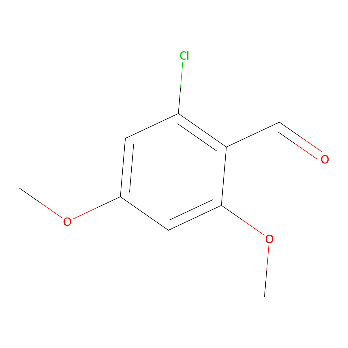 2-Chloro-4,6-dimethoxybenzaldehyde molecular structure, CAS 82477-61-0