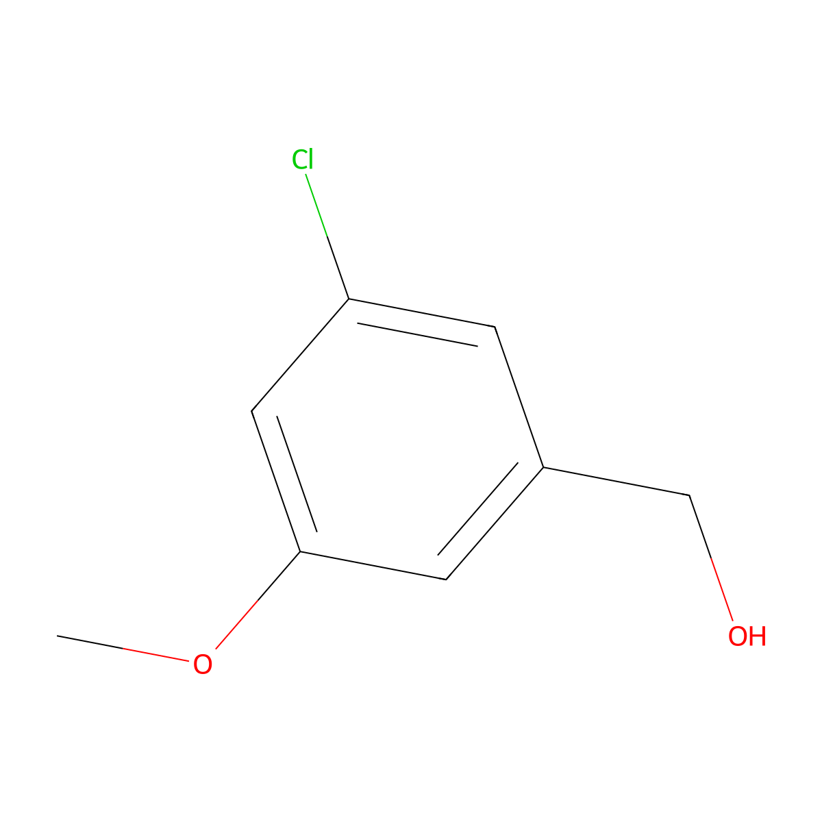 (3-Chloro-5-methoxyphenyl)methanol molecular structure, CAS 82477-68-7