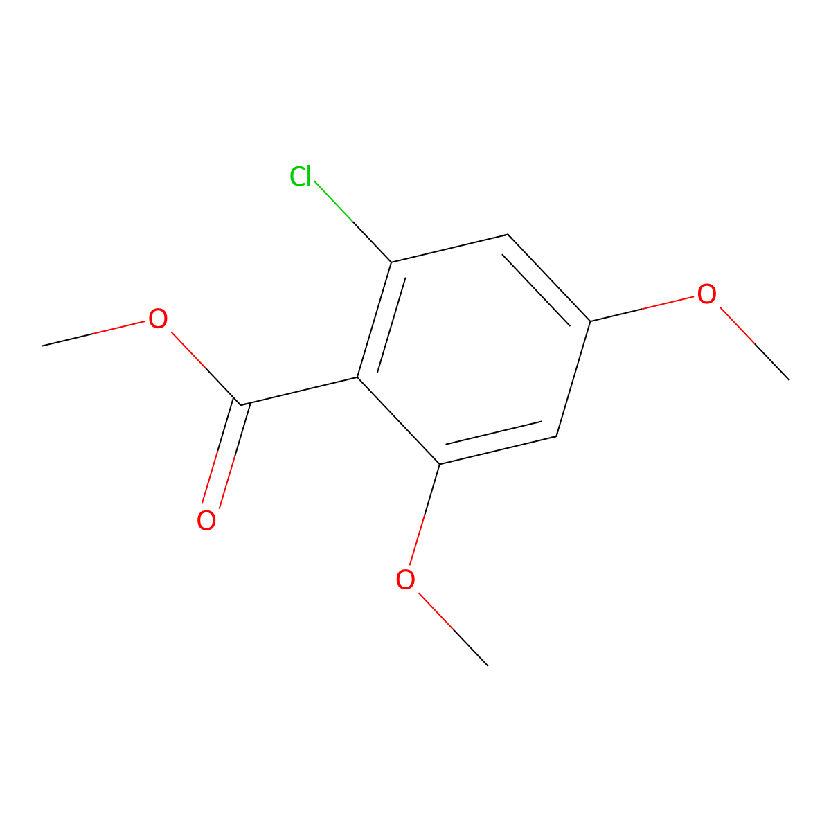 Methyl 2-chloro-4,6-dimethoxybenzoate molecular structure, CAS 82477-69-8