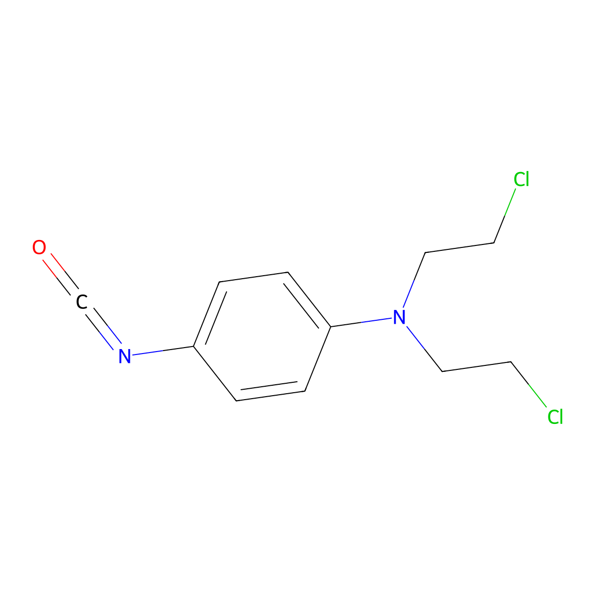 Bis(2-chloroethyl)-4-isocyanatophenylamine molecular structure, CAS 82484-59-1
