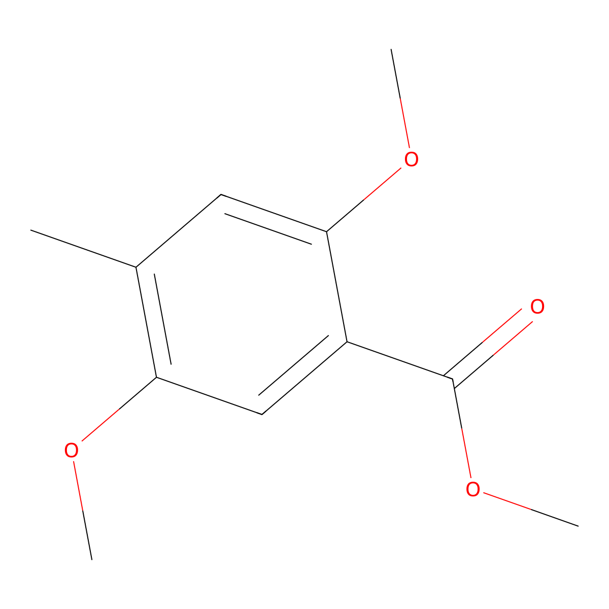 Methyl 2,5-dimethoxy-4-methylbenzoate molecular structure, CAS 82485-85-6