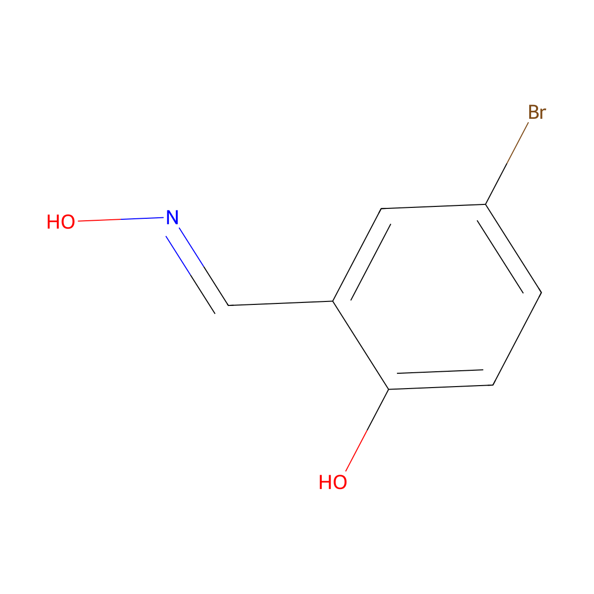 5-Bromo-2-hydroxybenzaldehyde oxime molecular structure, CAS 82486-43-9