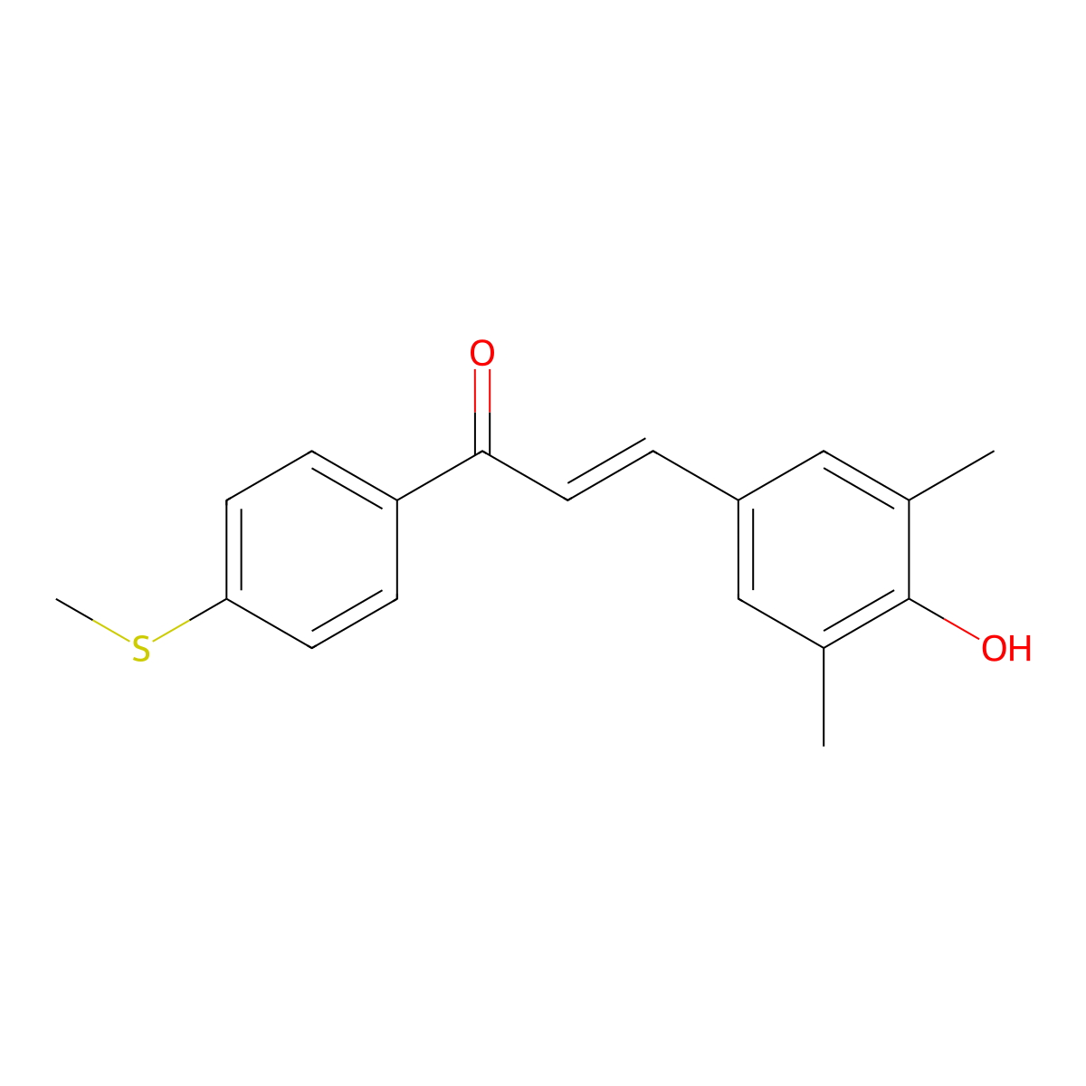 1-(4-Methylthiophenyl)-3-(3,5-dimethyl-4-hydroxyphenyl)prop-2-en-1-one molecular structure, CAS 824932-89-0