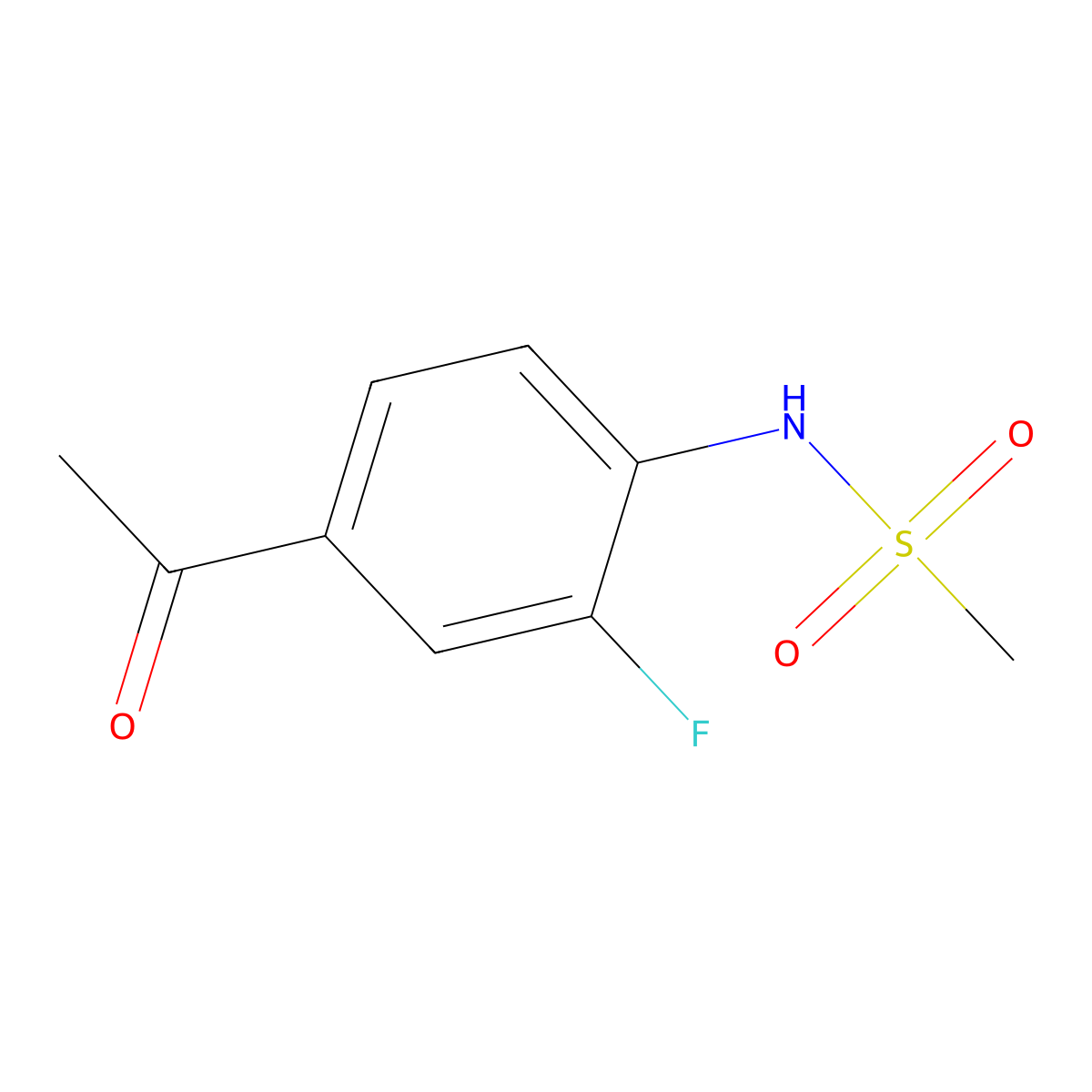 N-(4-Acetyl-2-fluorophenyl)methanesulfonamide molecular structure, CAS 824937-50-0