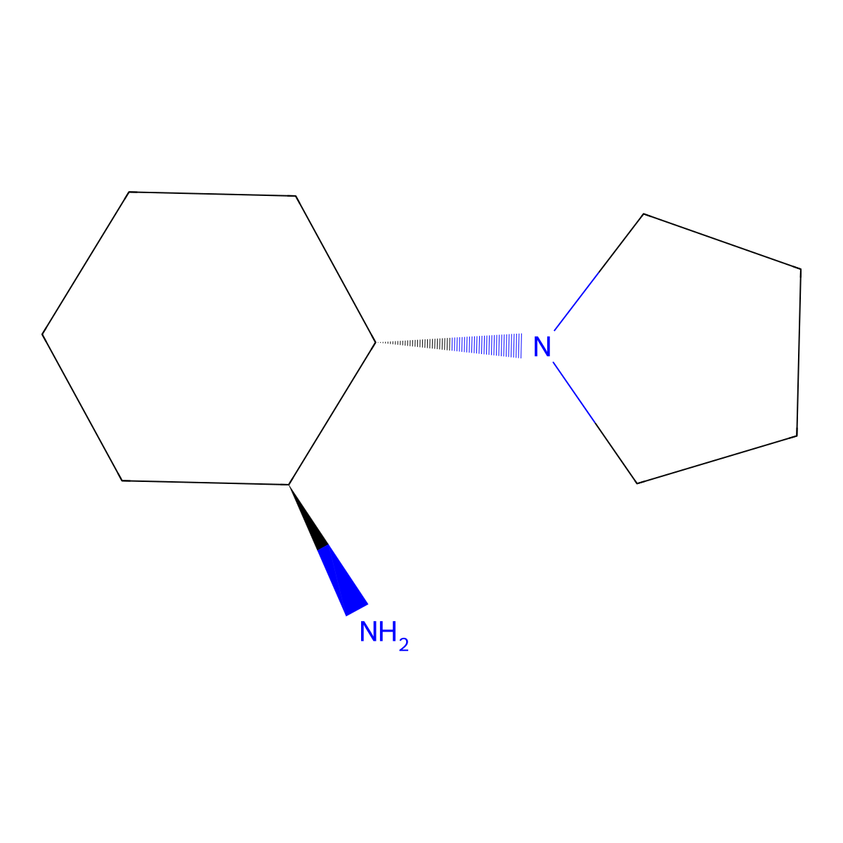 Cyclohexanamine, 2-(1-pyrrolidinyl)-, (1S,2S)- molecular structure, CAS 824938-97-8