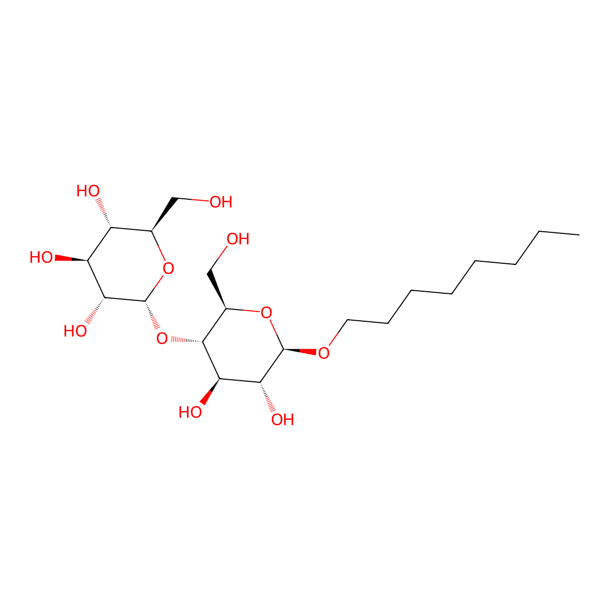 Octyl maltopyranoside molecular structure, CAS 82494-08-4